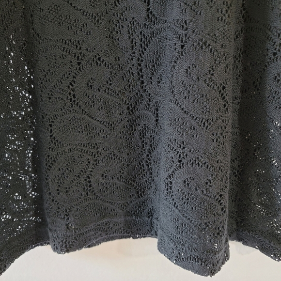 VTG 2Xs Black Y2K Lace Paisley Boxy Casual Top Sz S Whimsigoth Fairy Goth USA - Picture 5 of 11